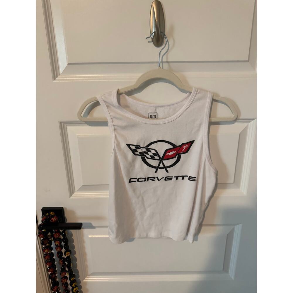 White Corvette Logo Tank Top